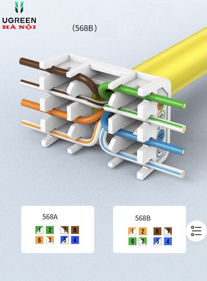 80452 Nhân ổ cắm mạng CAT6 Ugreen chụp trong